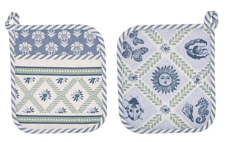 Ulster Weavers Pot Mitt Coastal Treasures in blue