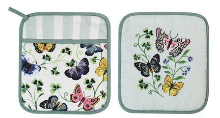 Ulster Weavers Pot Mitt Butterfly Grove in blue
