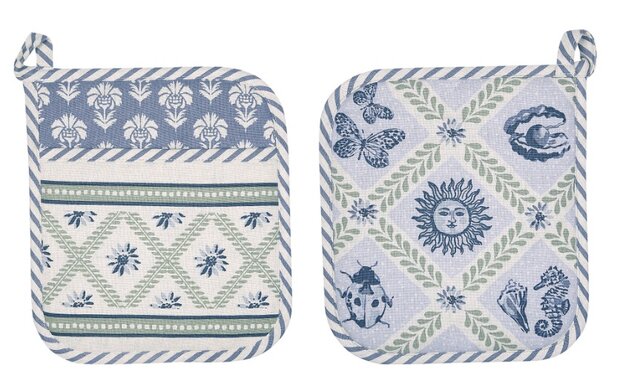 Ulster Weavers Pot Mitt Coastal Treasures in blue