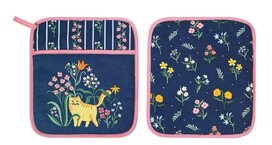 Ulster Weavers Pot Mitt Marmalade Meadow in navy